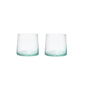 LOT DE 2 VERRES SOUFFLES TRANSPARENTS MAROCAINS BELDI CONIQUE H7 MODÈLE SAFI