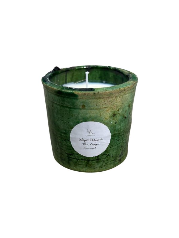 BOUGIE ARTISANALE POT EN TAMEGROUTE SENTEUR FLEUR D’ORANGER