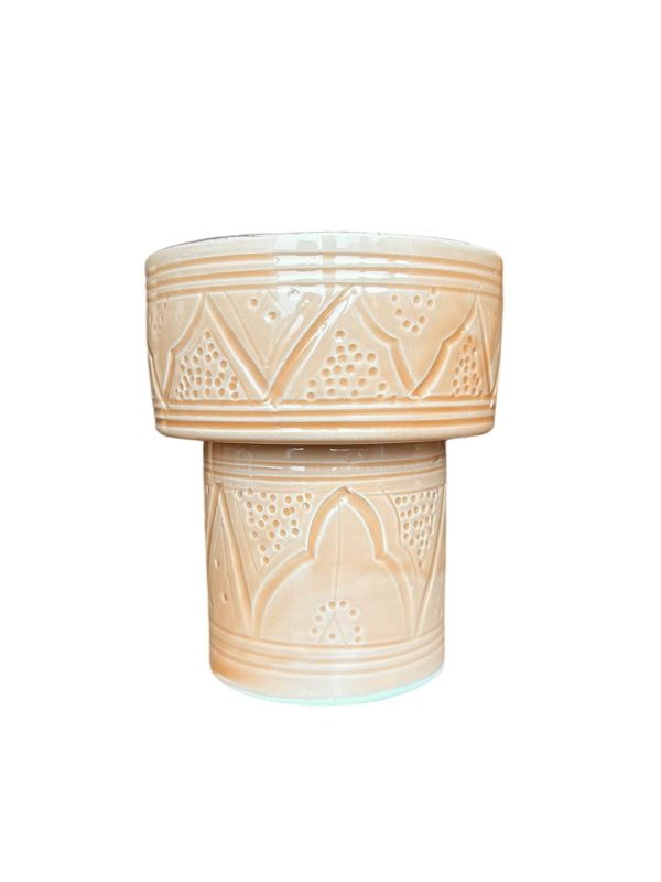 COUPE À EMPREINTES SUR PIED BEIGE SAHARA ET DORÉ