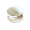 BOL ROND ET SOUS ASSIETTE BLANC À MOTIFS BEIGE (LOT DE 6) – Image 2