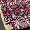 BANC BOUCHEROUITE ROSE NOIR ET BOIS NATUREL 100CM MODÈLE BOUMIA – Image 2
