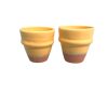TASSE À CAFÉ BI MATIÈRE JAUNE H7 FAIT MAIN (LOT DE 2) – Image 2