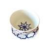 BOL ROND ET SOUS ASSIETTE BLANC À MOTIFS BLEU (LOT DE 6) – Image 3