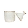 BOÎTE TAJINE À EMPREINTES BLANC ET DORÉ MAROCAIN FAIT MAIN – Image 2