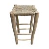 TABOURET DE BAR EN DOUM ET BOIS NATUREL MAROCAIN FAIT MAIN – Image 3