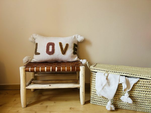 HOUSSE DE COUSSIN MAROCAIN 60x40 EN COTON « LOVE »