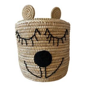 PANIER DE RANGEMENT ROND ENFANT FORME OURSON GRAND MODÈLE AOURIR