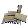 LOT DE 6 SETS DE TABLE À POMPONS BLEU FONCE MODÈLE ASILAH – Image 2