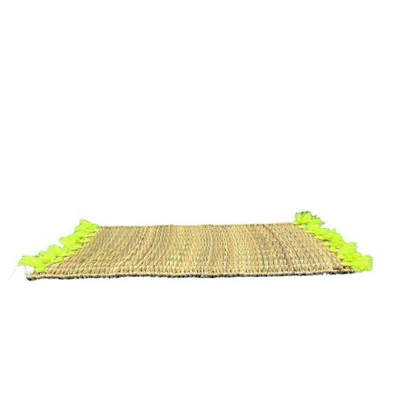 LOT DE 6 SETS DE TABLE À POMPONS JAUNE MODÈLE ASILAH