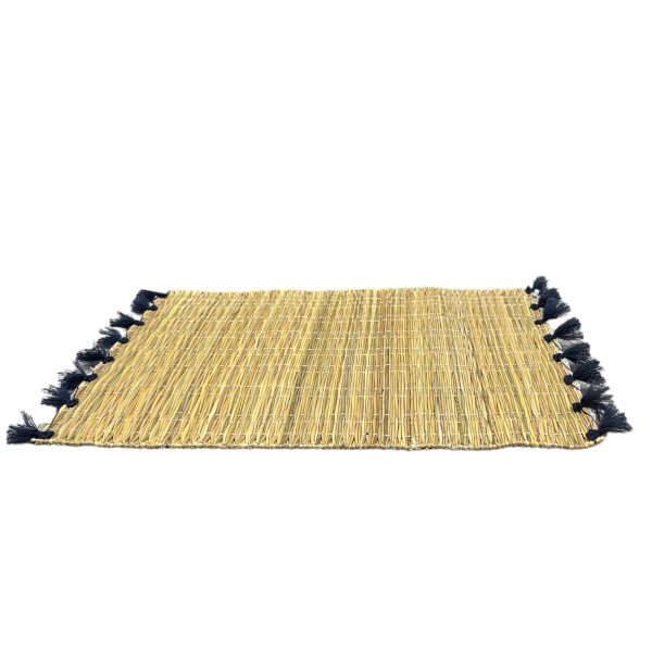 LOT DE 6 SETS DE TABLE À POMPONS NOIR MODÈLE ASILAH