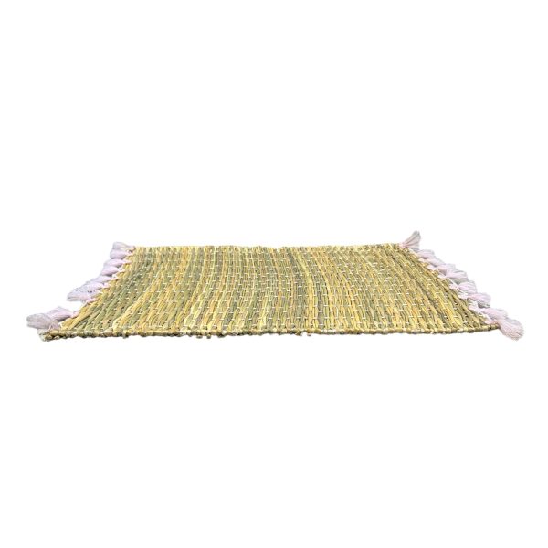 LOT DE 6 SETS DE TABLE À POMPONS ROSE CLAIR MODÈLE ASILAH
