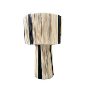 LAMPE DE CHEVET EN RAPHIA RAYE NOIR H27 MODÈLE GOURRAMA