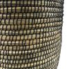 PANIER DE RANGEMENT BERBÈRE EN PALMIER ET LAINE NOIR 40CM MODÈLE ESSAOUIRA – Image 2