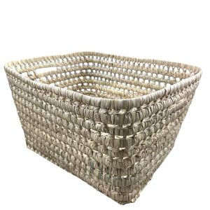 CORBEILLE DE RANGEMENT RECTANGULAIRE EN FIBRE NATURELLE MODÈLE OURIKA