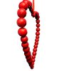 Grand cœur décoratif en perle rouge avec ruban – Image 2