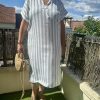 ROBE 100% LIN À RAYURE VERTE – Image 4