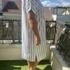 ROBE 100% LIN À RAYURE VERTE – Image 3